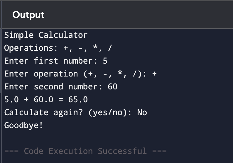 Simple Python Calculator Project