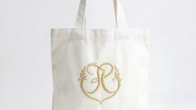 DIY Personalized Reusable Tote Bags with Embroidered Monograms